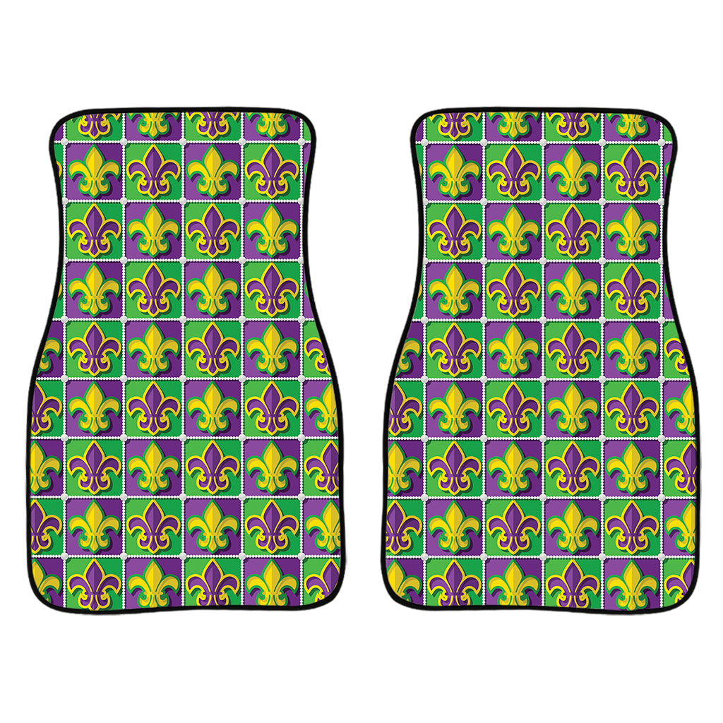 Mardi Gras Fleur De Lis Pattern Print Front And Back Car Floor Mats/ Front Car Mat