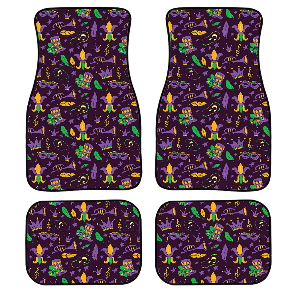 Mardi Gras Party Pattern Print Front And Back Car Floor Mats/ Front Car Mat