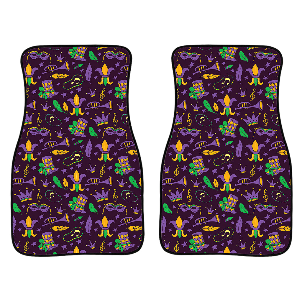 Mardi Gras Party Pattern Print Front And Back Car Floor Mats/ Front Car Mat