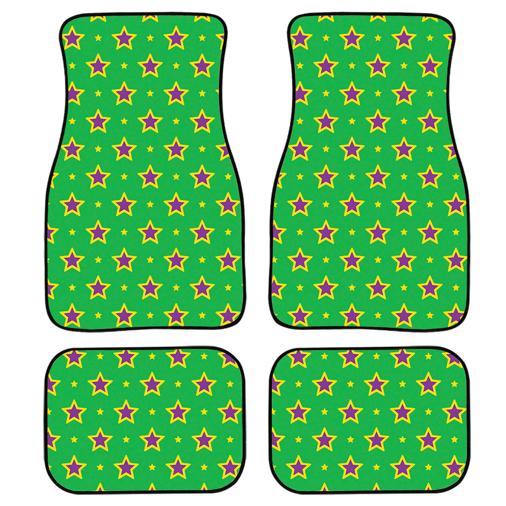 Mardi Gras Star Pattern Print Front And Back Car Floor Mats/ Front Car Mat