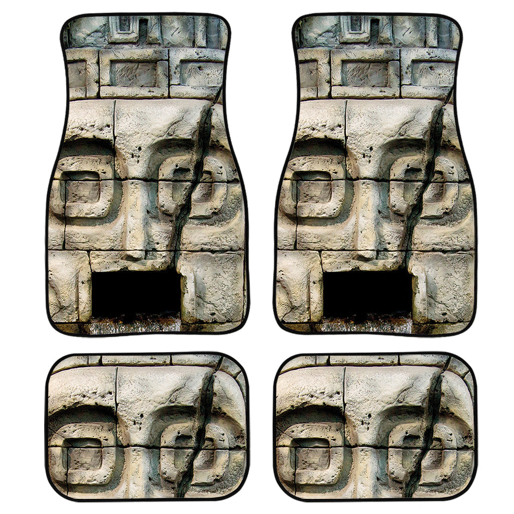 Mayan Stone Print Front And Back Car Floor Mats/ Front Car Mat
