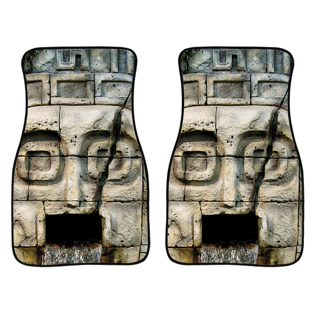 Mayan Stone Print Front And Back Car Floor Mats/ Front Car Mat