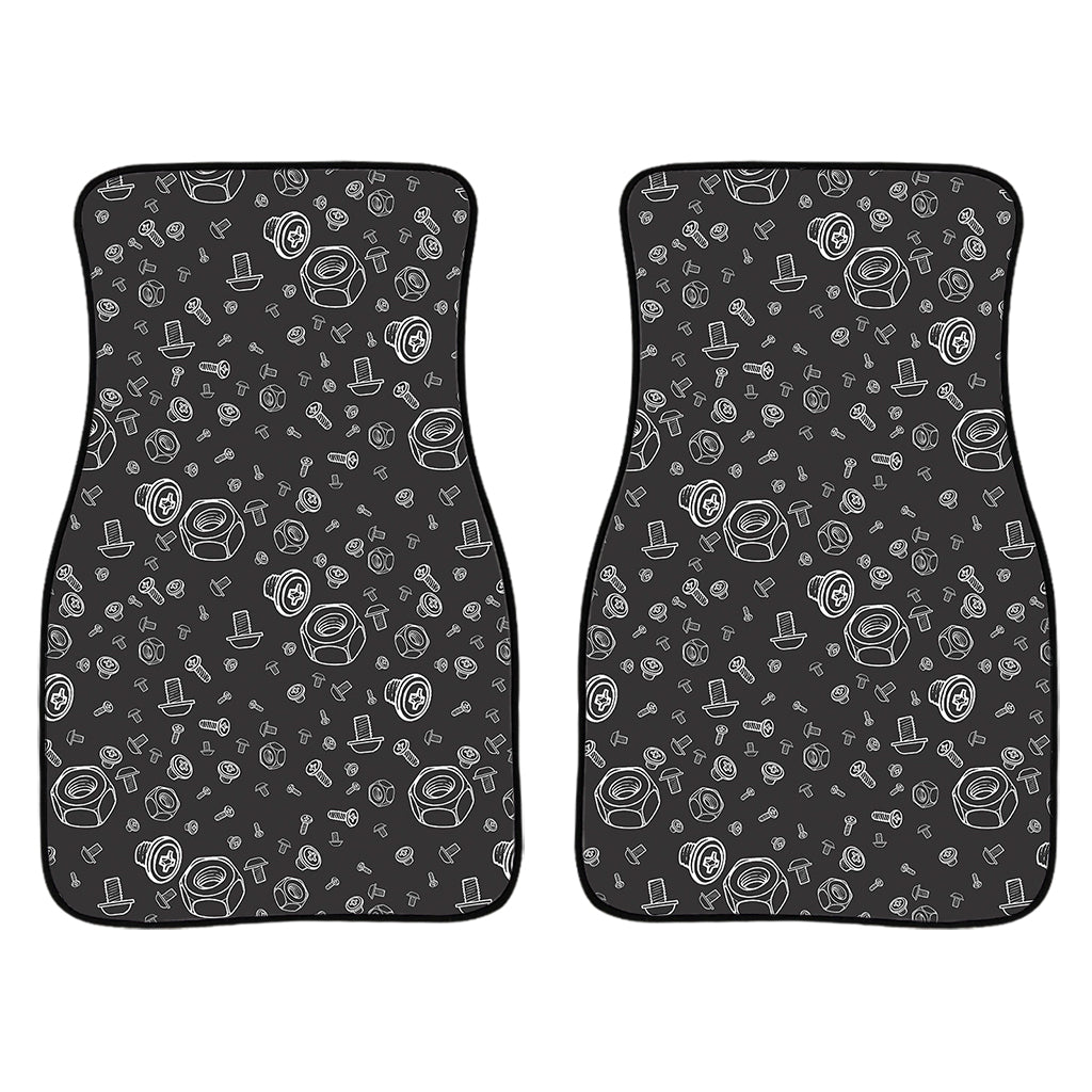 Mechanic Nuts And Bolts Pattern Print Front And Back Car Floor Mats/ Front Car Mat