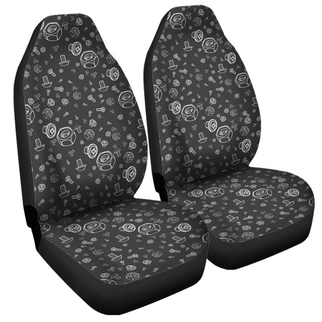 Mechanic Nuts and Bolts Pattern Print Universal Fit Car Seat Covers