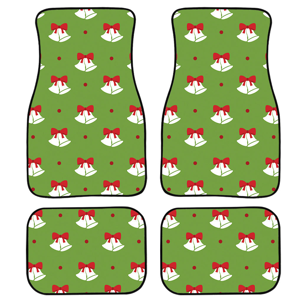 Merry Christmas Bells Pattern Print Front And Back Car Floor Mats/ Front Car Mat
