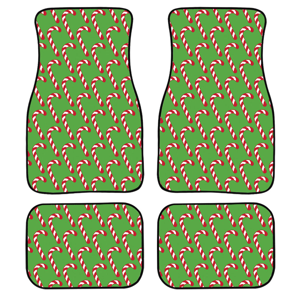 Merry Christmas Candy Cane Pattern Print Front And Back Car Floor Mats/ Front Car Mat
