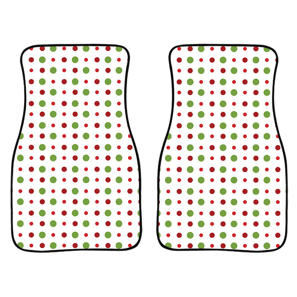 Merry Christmas Dots Pattern Print Front And Back Car Floor Mats/ Front Car Mat