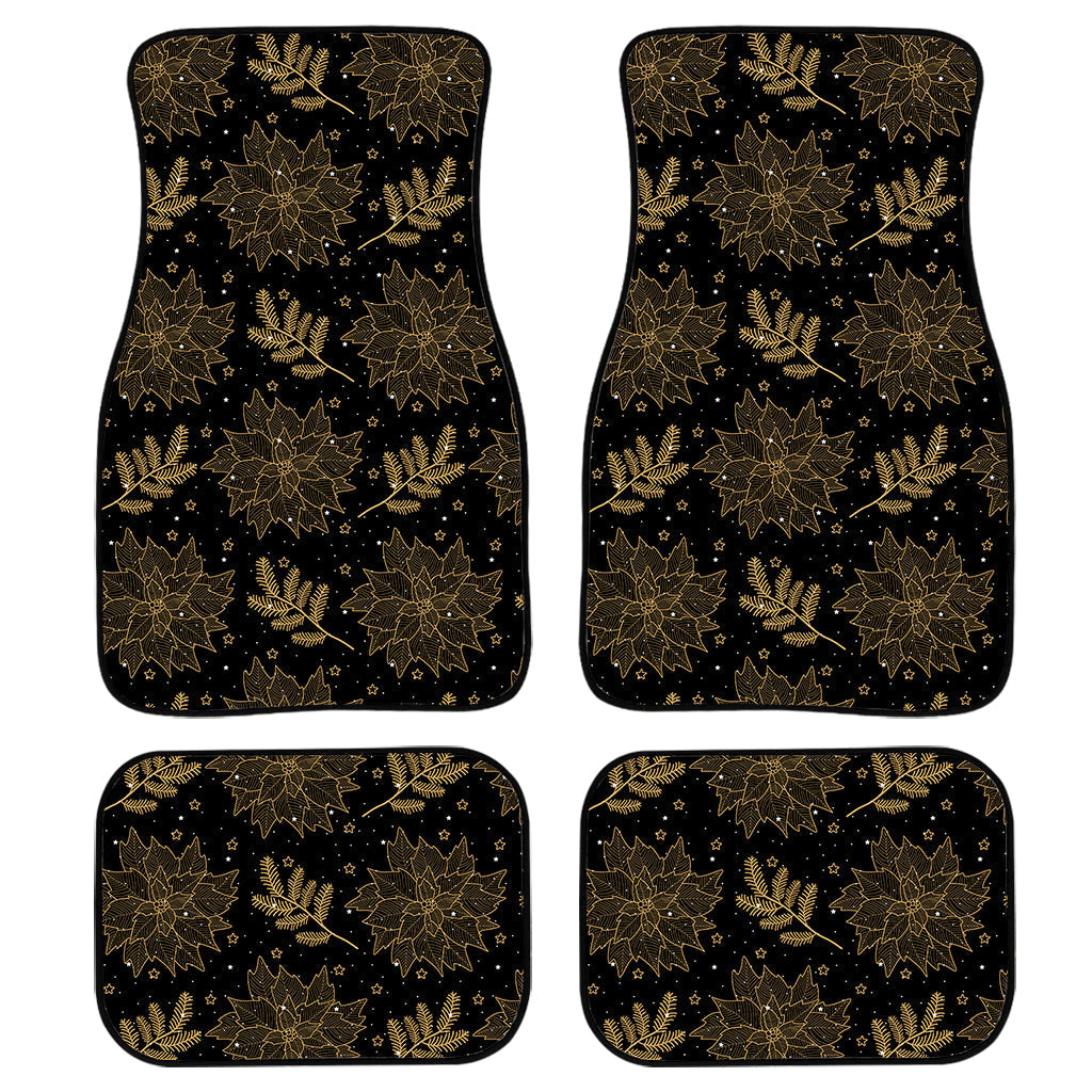 Merry Christmas Poinsettia Pattern Print Front And Back Car Floor Mats/ Front Car Mat