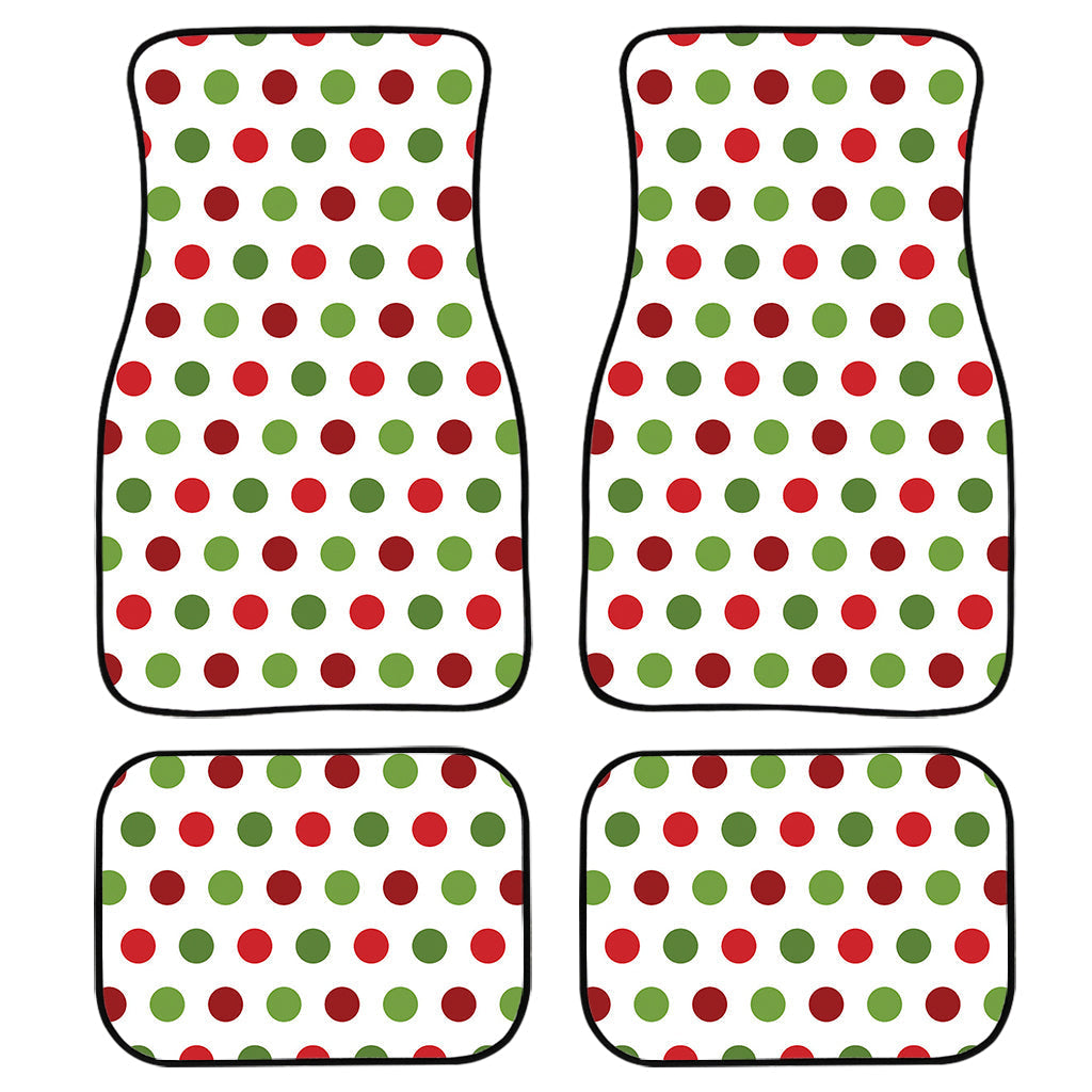 Merry Christmas Polka Dot Pattern Print Front And Back Car Floor Mats/ Front Car Mat
