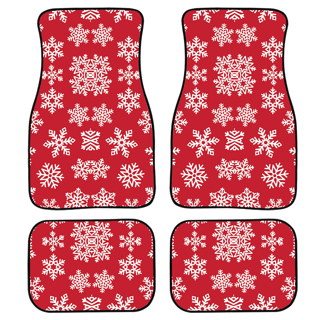 Merry Christmas Snowflakes Pattern Print Front And Back Car Floor Mats/ Front Car Mat