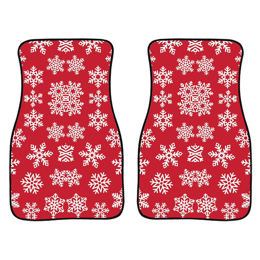 Merry Christmas Snowflakes Pattern Print Front And Back Car Floor Mats/ Front Car Mat