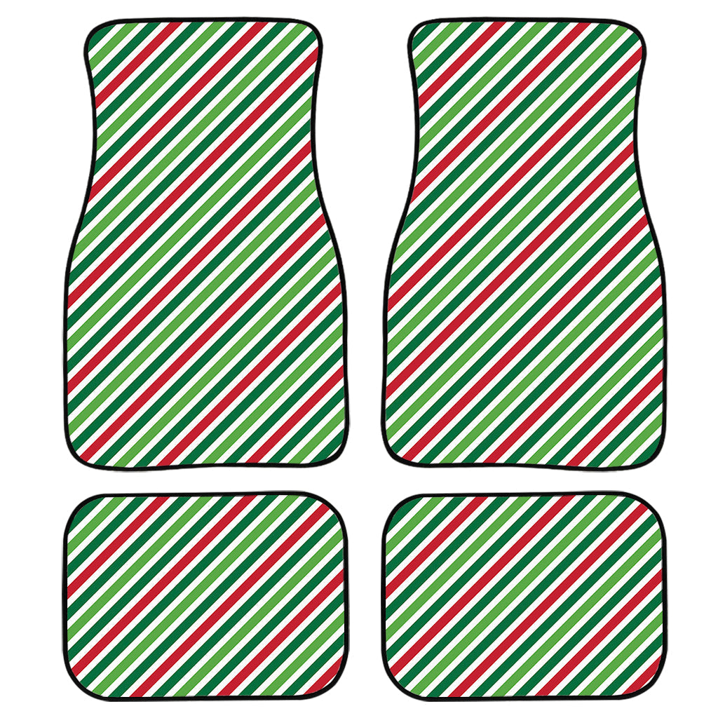 Merry Christmas Stripes Pattern Print Front And Back Car Floor Mats/ Front Car Mat