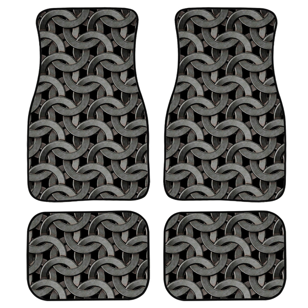 Metal Chainmail Pattern Print Front And Back Car Floor Mats/ Front Car Mat