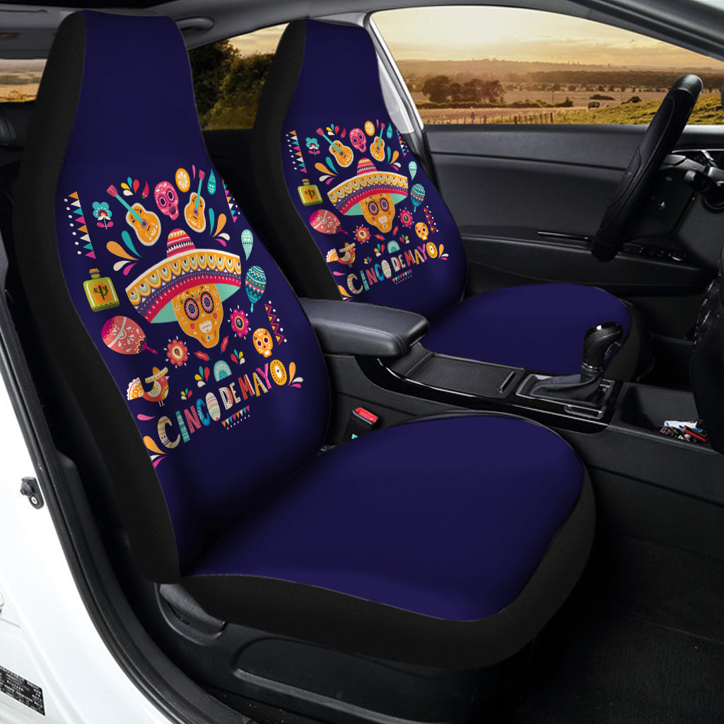 Mexican Skull Cinco de Mayo Print Universal Fit Car Seat Covers