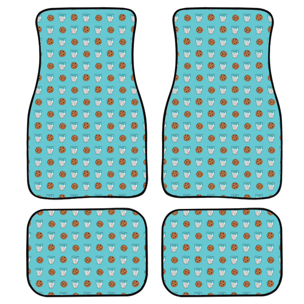 Milk And Cookies Pattern Print Front And Back Car Floor Mats/ Front Car Mat