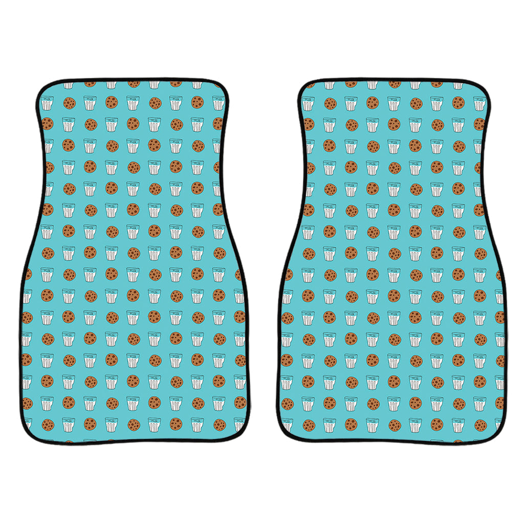 Milk And Cookies Pattern Print Front And Back Car Floor Mats/ Front Car Mat