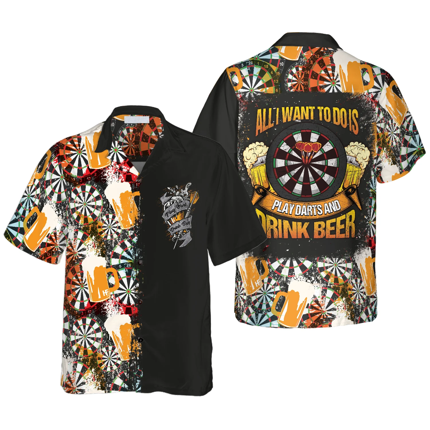 Play Darts And Drink Beer Aloha Hawaiian Shirt For Summer/ Colorful Hawaiian Shirt Outfit For Men Women/ Friend/ Team/ Darts Beer Lovers
