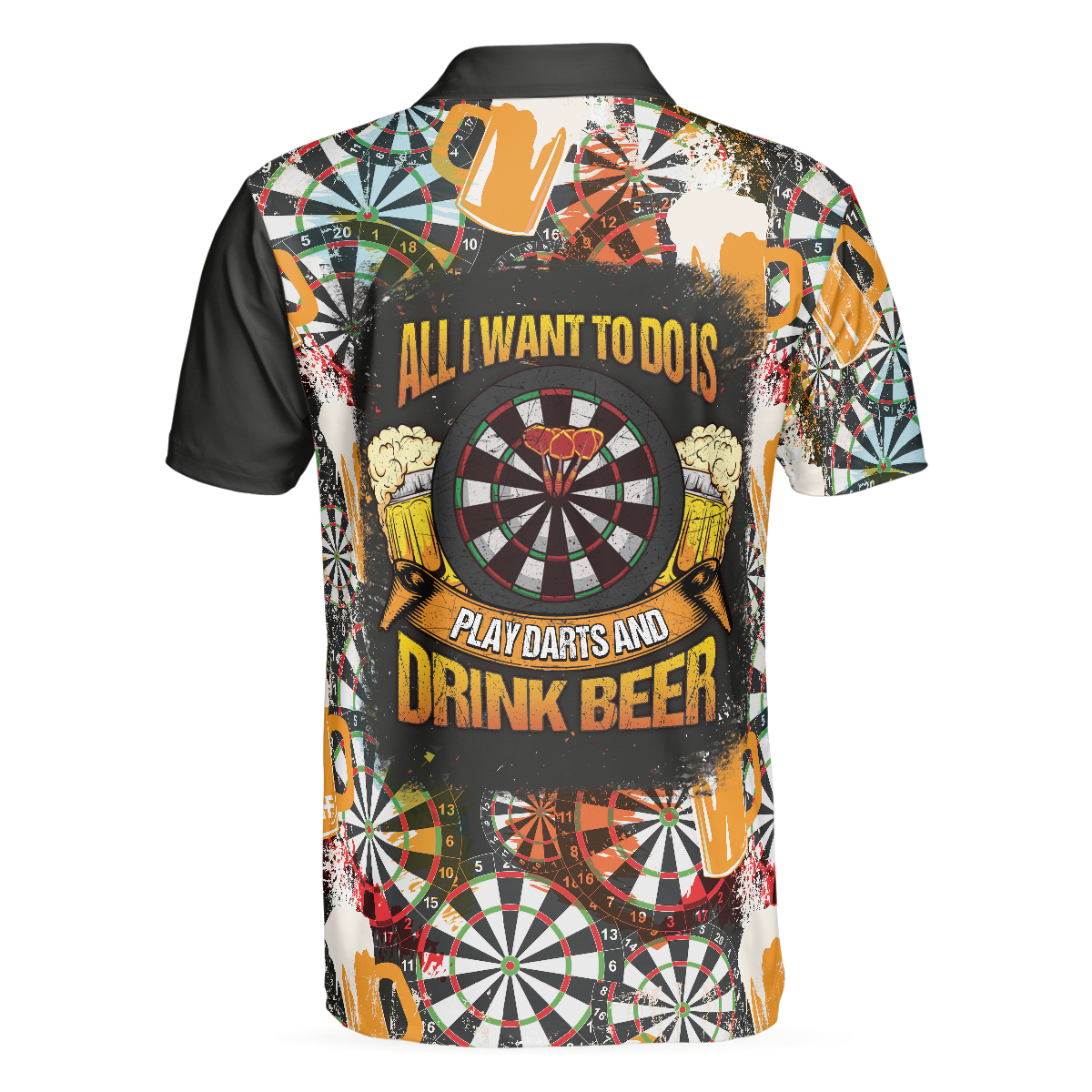 Play Darts And Drink Beer Polo Shirt/ Colorful Dart Board Polo Shirt/ Dart Shirt For Beer Lovers