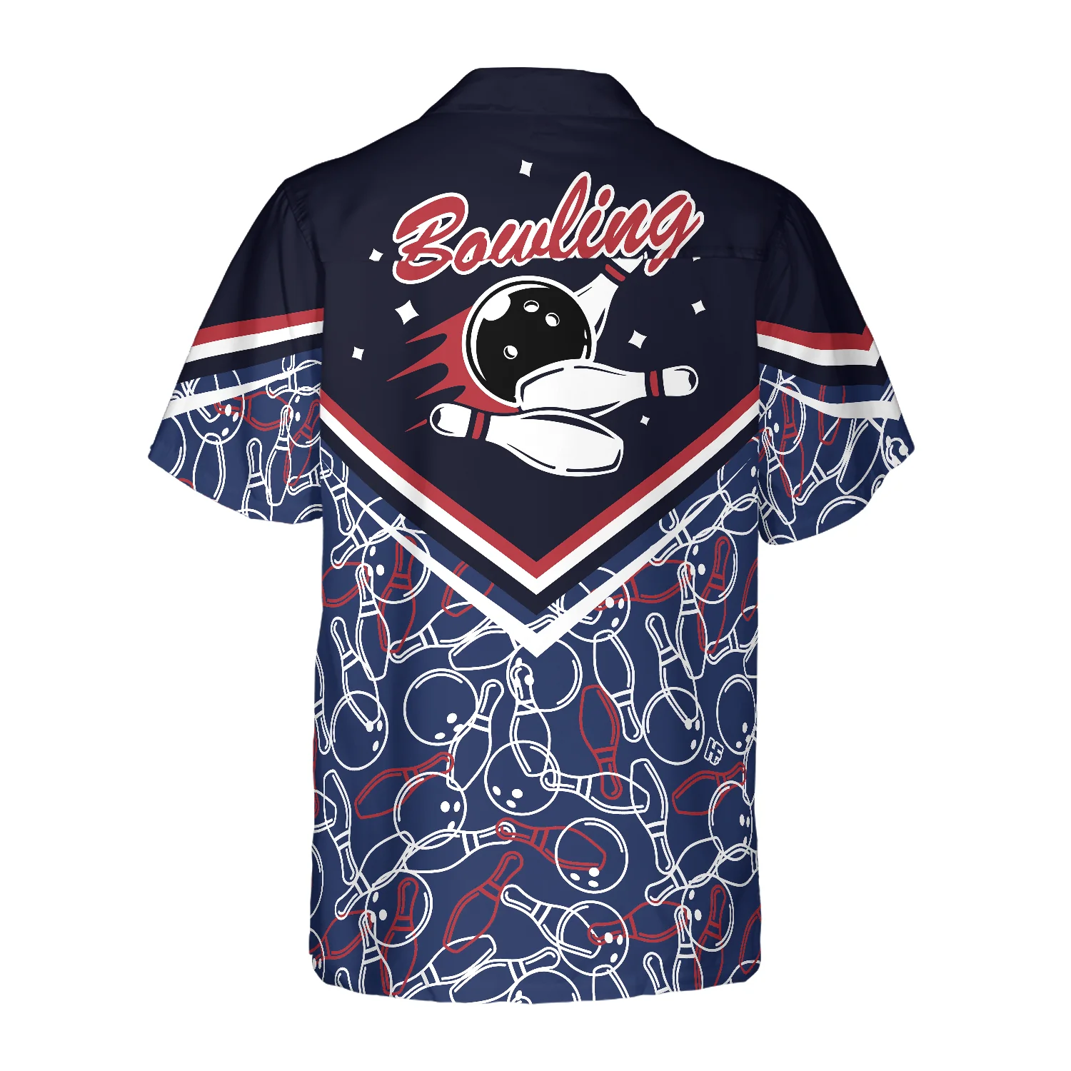 Bowling Pattern Custom Name Hawaiian Shirt/ Personalized Colorful Summer Aloha Shirt For Men Women/ Perfect Gift For Friend/ Family/ Bowling Lovers