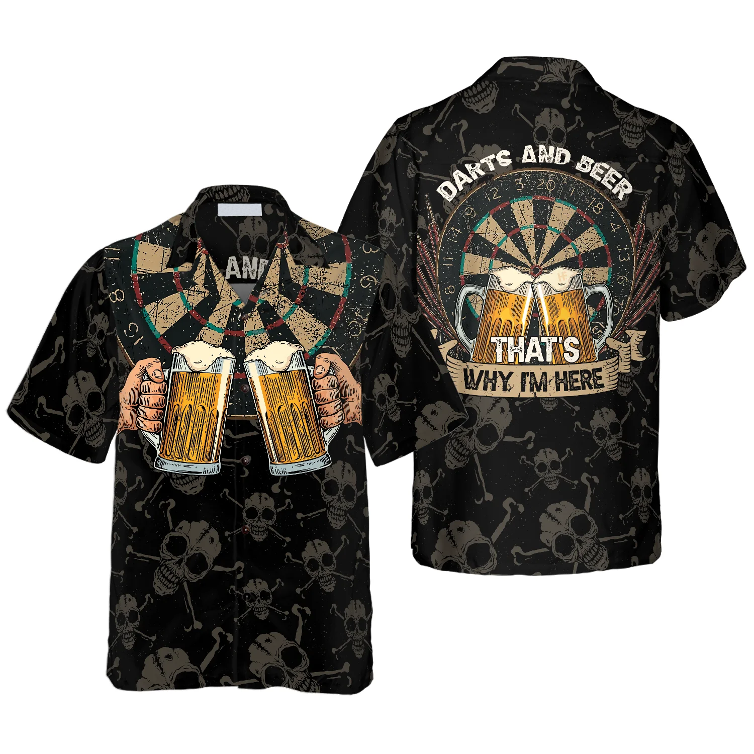 Darts And Beer That''s Why I''m Here Aloha Hawaiian Shirt For Summer/ Colorful Shirt For Men Women/ Perfect Gift For Friend/ Team/ Darts Beer Lovers