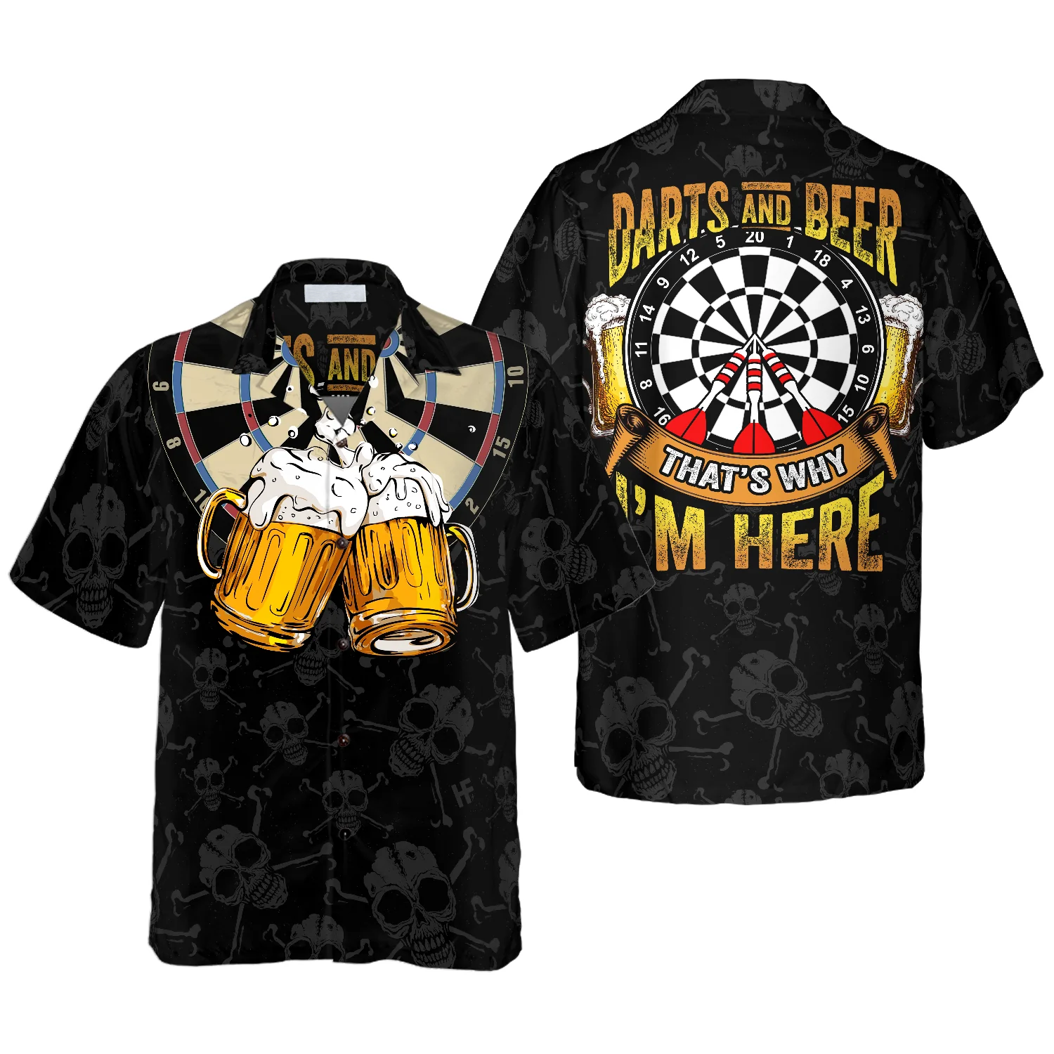 Darts And Beer Hawaiian Shirt/ Colorful Summer Aloha Shirt For Men Women/ Perfect Gift For Friend/ Team/ Family/ Darts Beer Lovers