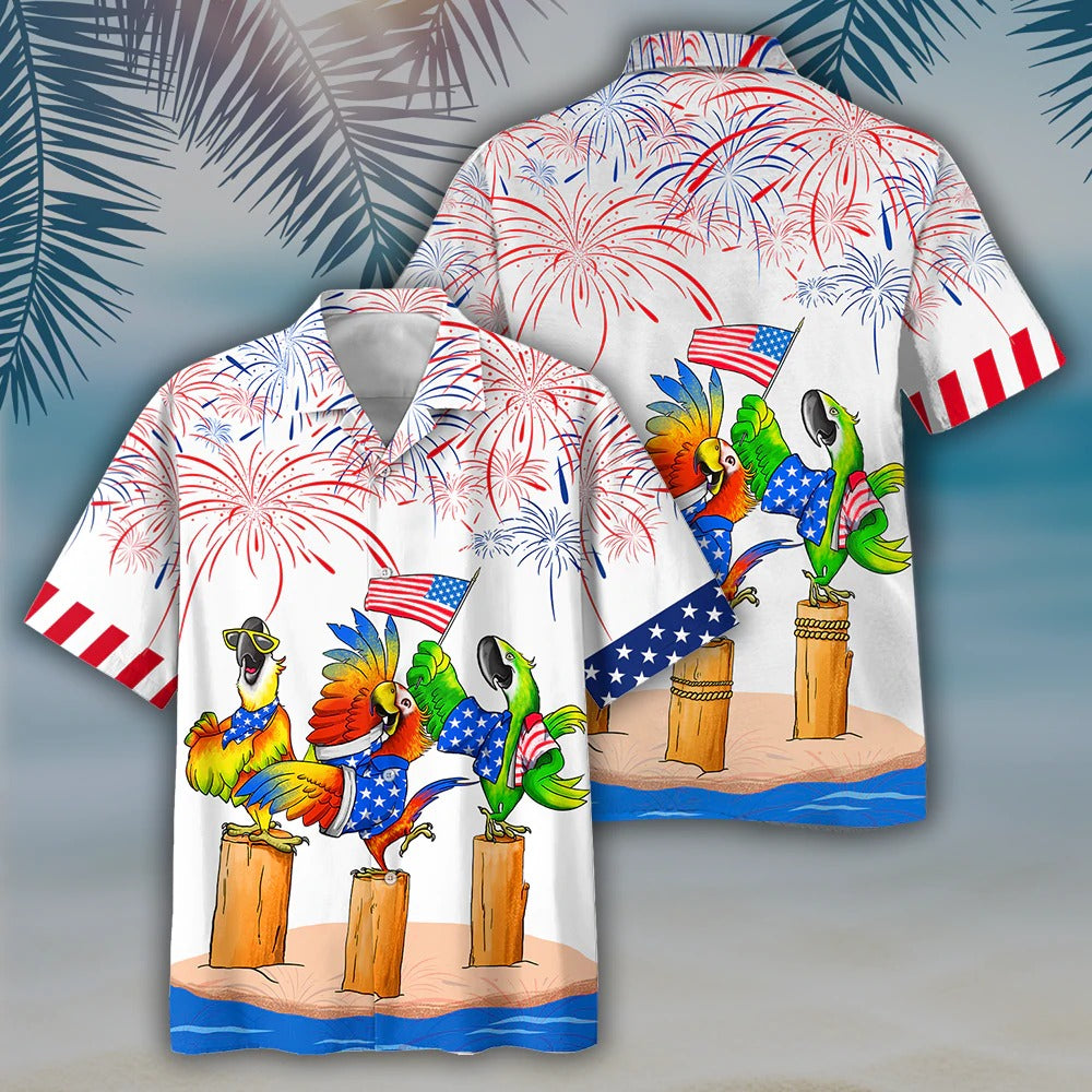 Parrot Hawaiian Shirts - Independence Day Is Coming/ Cool Hawaiian Aloha Beach Shirt For 4Th Of Jul