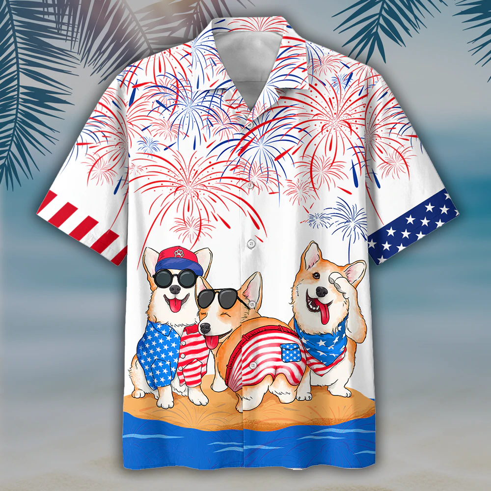 Corgi Hawaiian Shirts - Independence Day Is Coming/ USA Patriotic Hawaiian Shirt