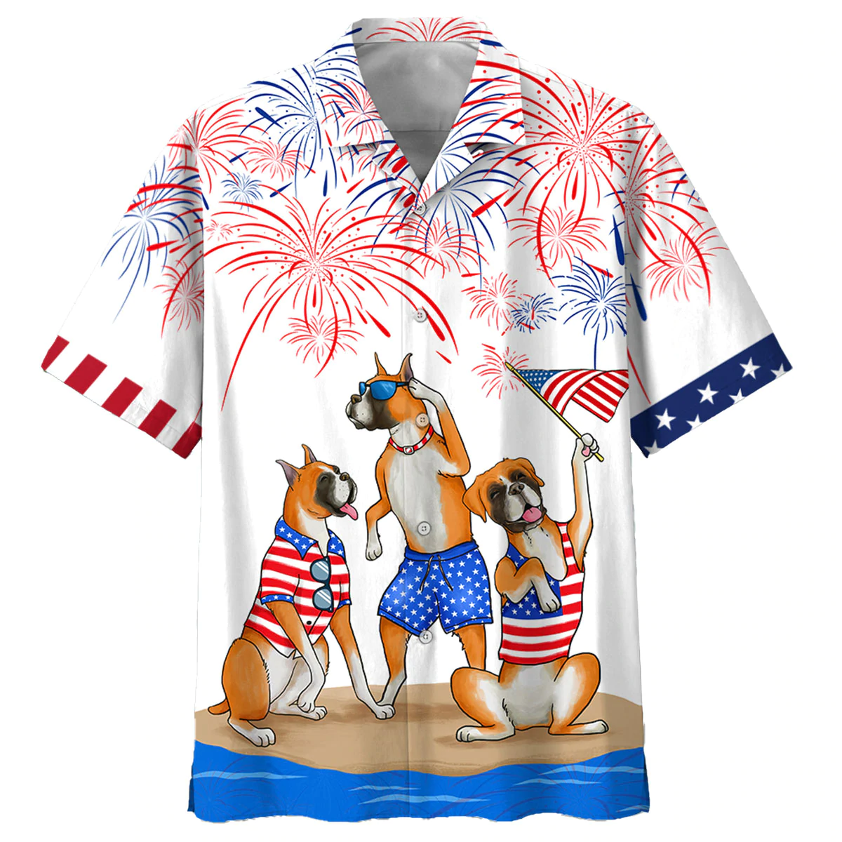 Boxer 3D Full Printed Hawaiian Shirts For Men And Woman/ Independence Day Is Coming/ Happy 4Th Of July Aloha Beach Shirt