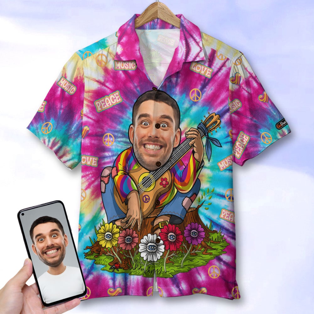 Man With Magic Background - Custom Photo Hawaiian Shirt/ Aloha Shirt/ Hawaiian Shirt for Men