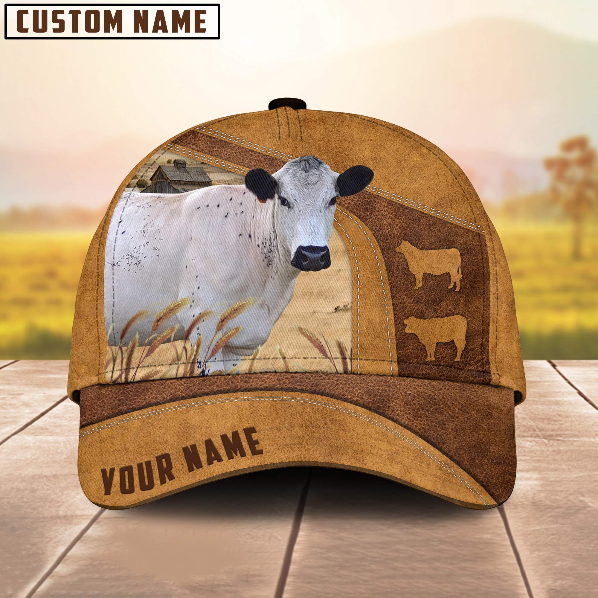 Custom Name British White Park Cattle Cap/ Cattle Hat/ Farm Baseball Hat/ Cap Hat For Farmer Farm Lover