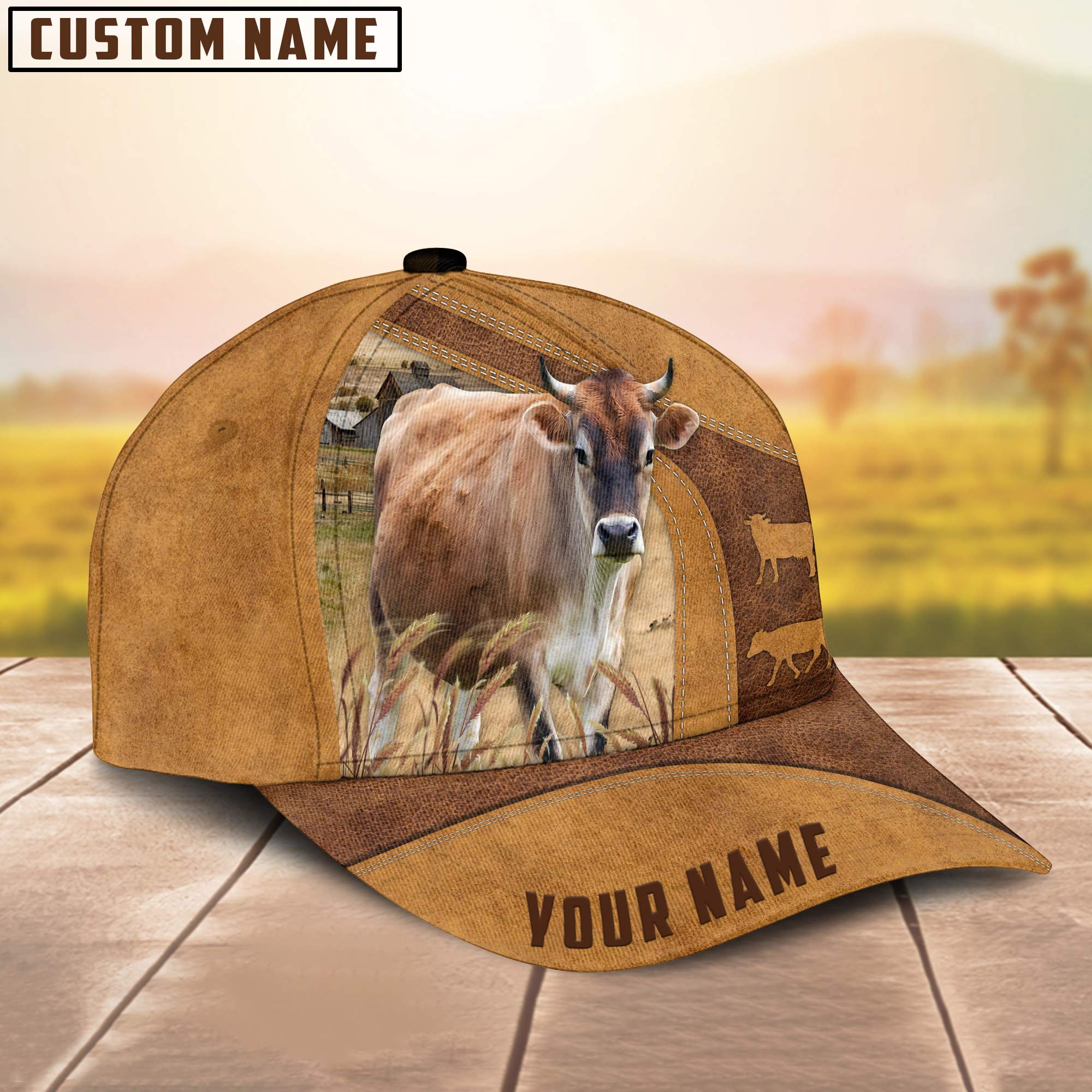 Custom Name Jersey Cattle Cap / Cattle Hat/ Farm Baseball Hat/ Cap Hat For Farmer Farm Lover