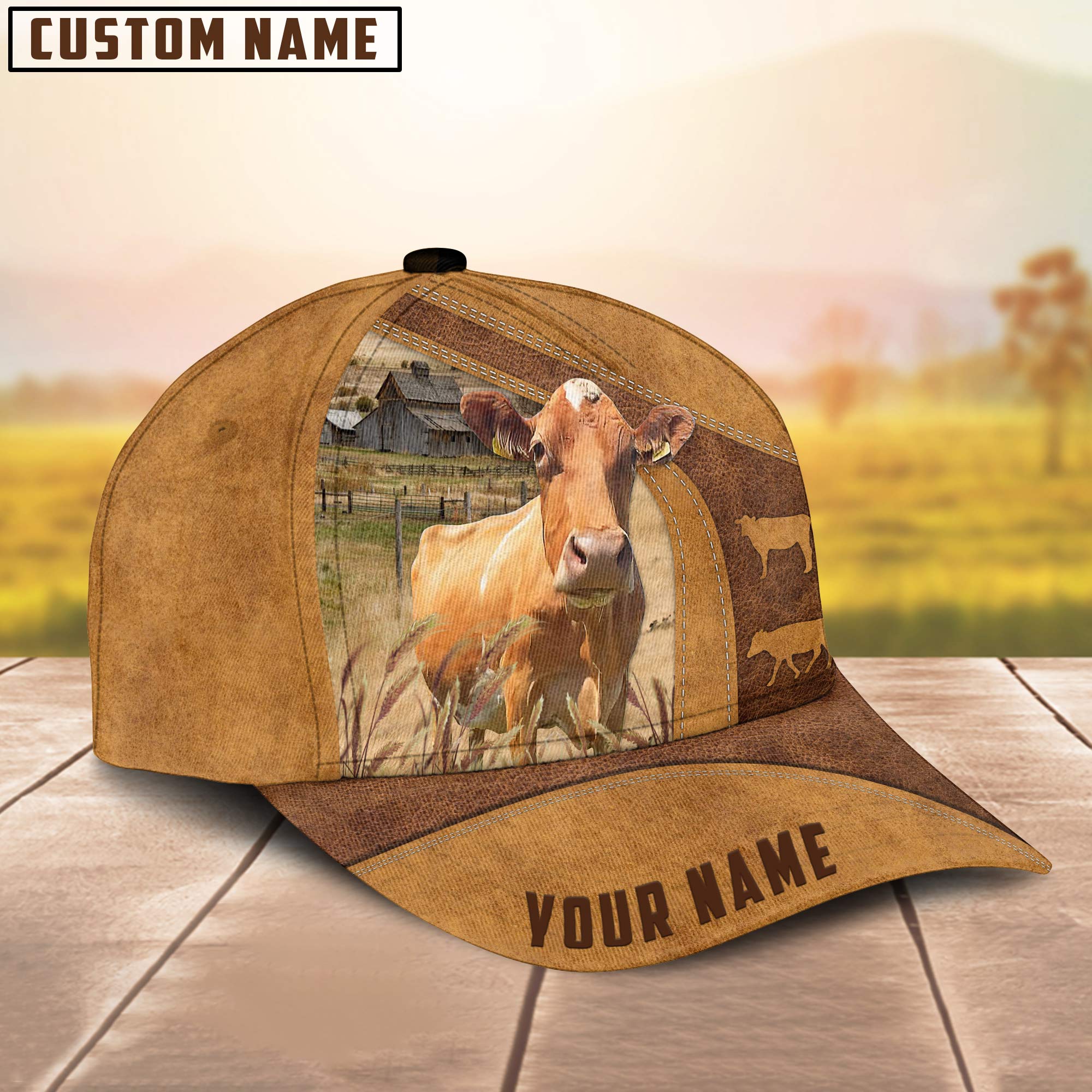 Personalized Name Guernsey Cattle Cap/ Cattle Hat/ Farm Baseball Hat/ Cap Hat For Farmer Farm Lover