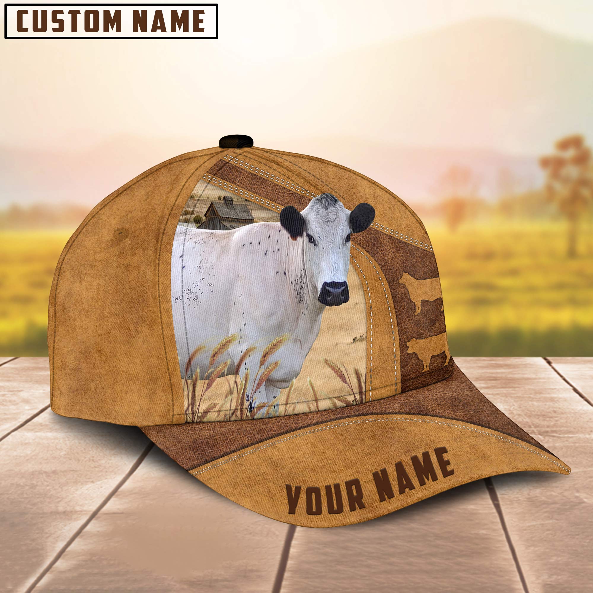 Custom Name British White Park Cattle Cap/ Cattle Hat/ Farm Baseball Hat/ Cap Hat For Farmer Farm Lover