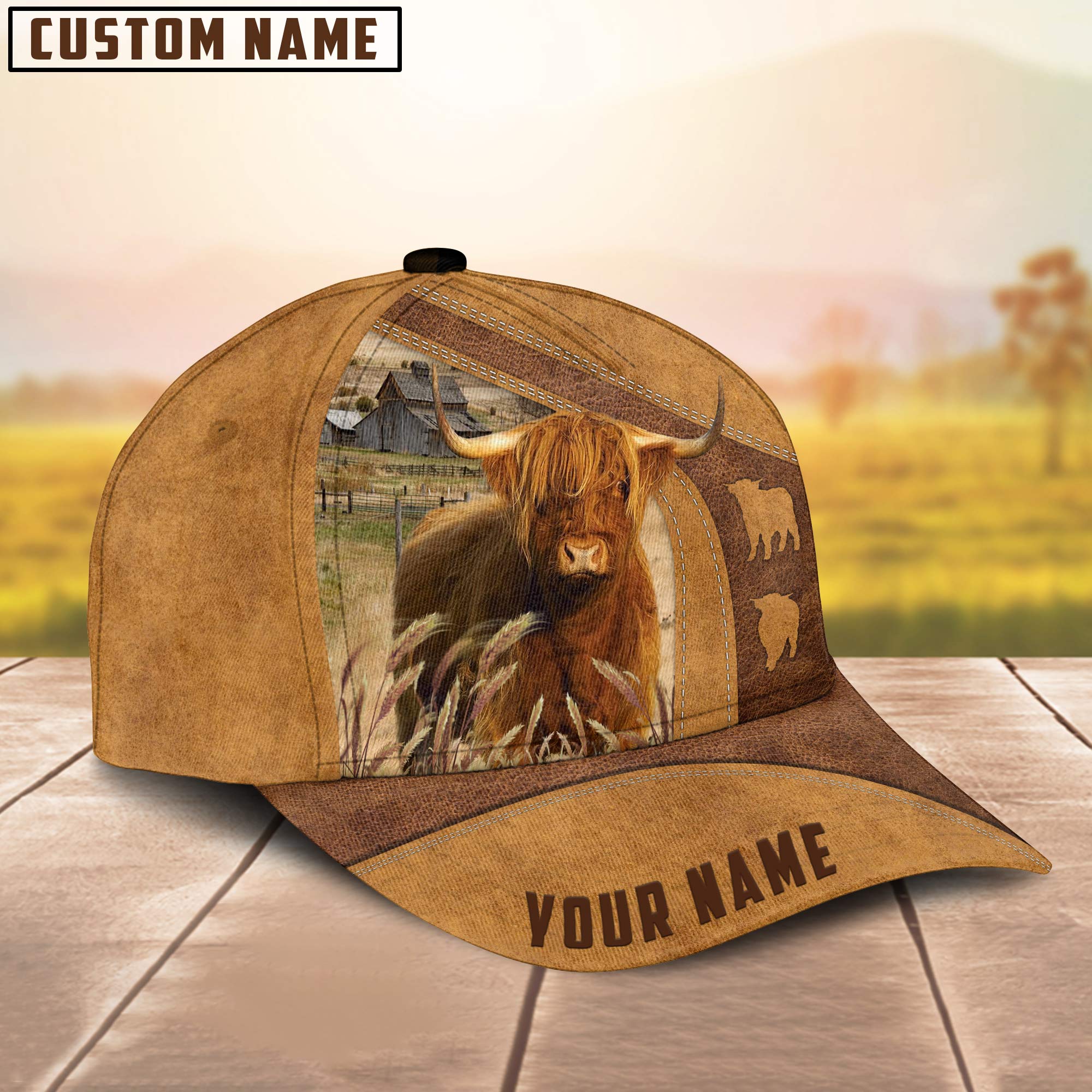 Personalized Highland Cattle Cap/ Cattle Hat/ Farm Baseball Hat/ Cap Hat For Farmer Farm Lover