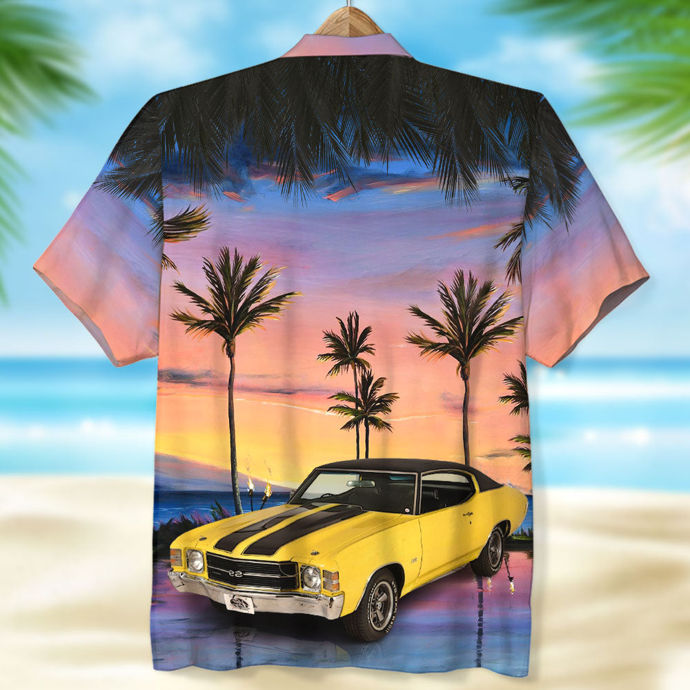 Custom Car Photo Hawaiian Shirt/ Aloha Shirt/ Sunset Beach Pattern/ Hawaiian Shirt for Men/ Women