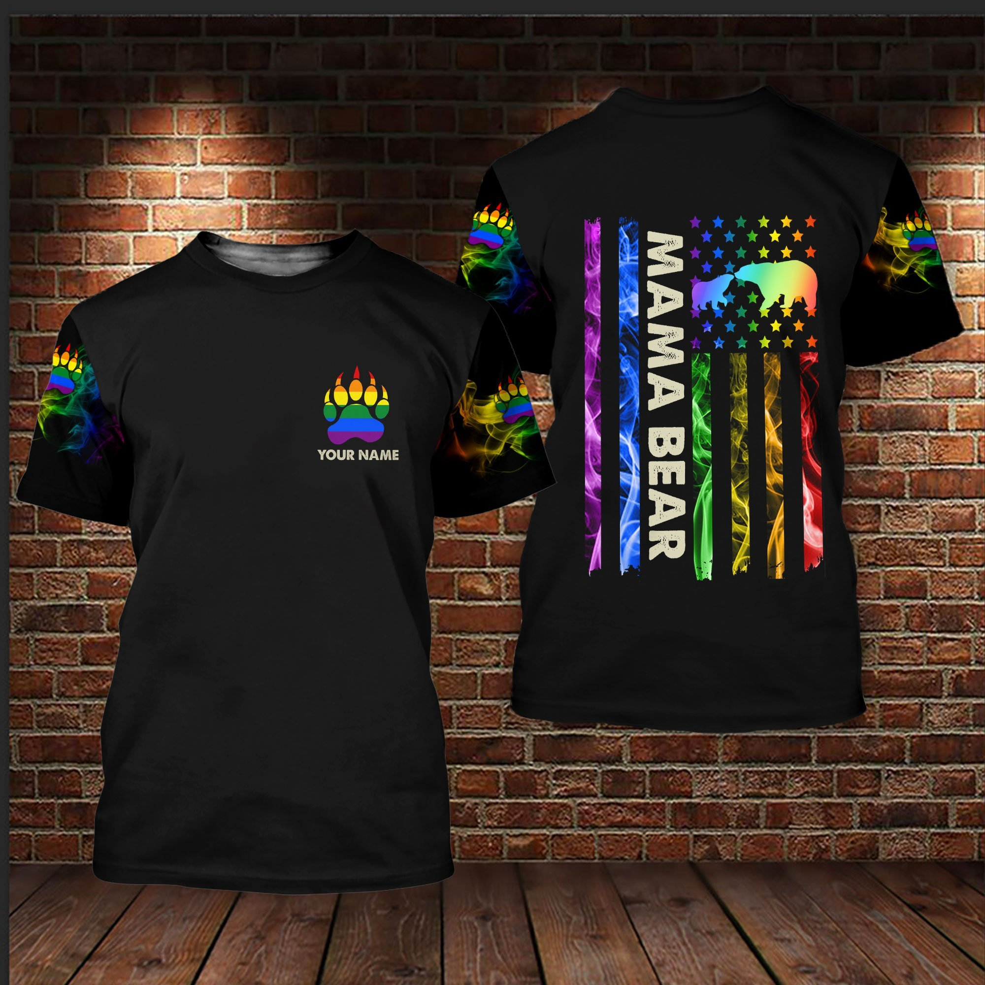 Custom Pride Shirt Mama Bear With Name/ Gift For LGBT Pride Month/ Gift For Gay Men/ Lesbian Gift