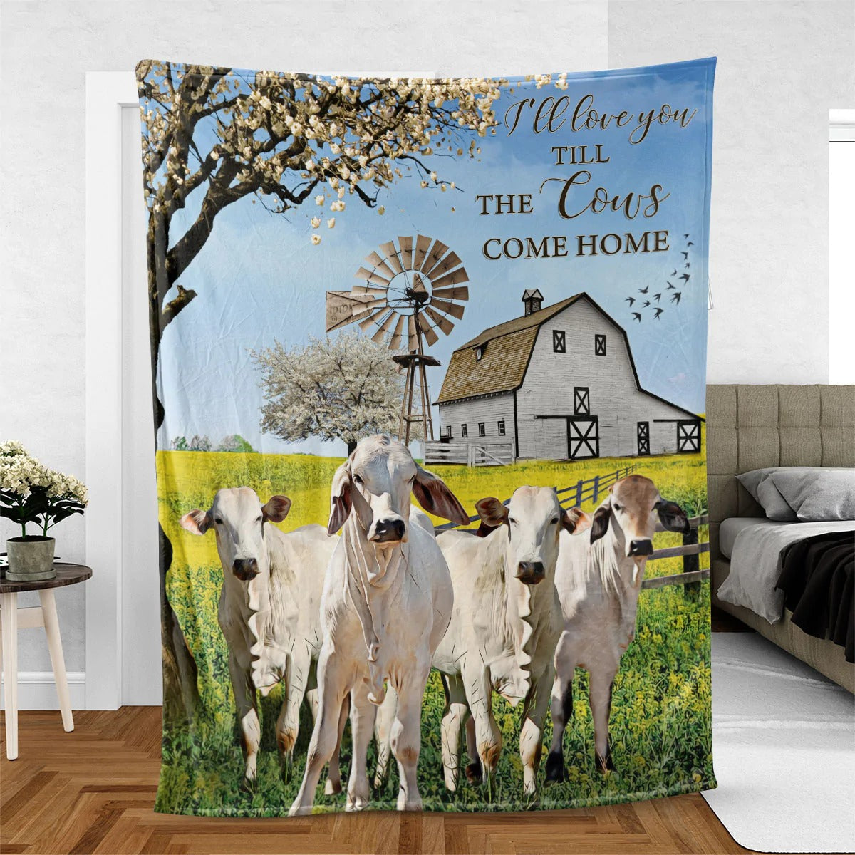 Brahman Soft Cozy Warm Blanket/ Love You Till The Cows Come Home Blanket/ Cow Blanket/ Gift For Farmer
