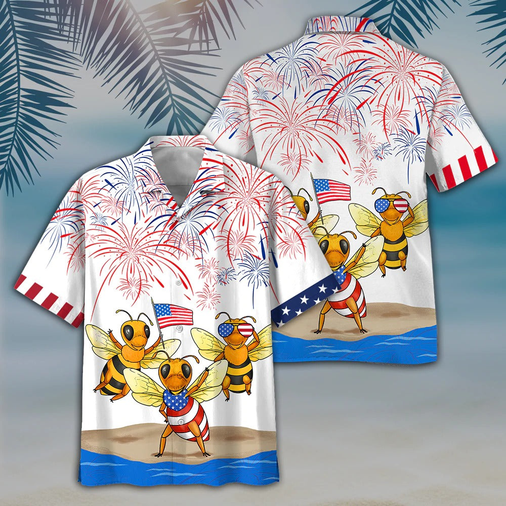 Bee Hawaiian Full Print Shirt/ Bee