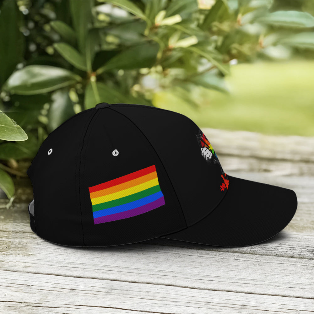 LGBT Love Is Love Hashtag Pride Black Baseball Cap Coolspod