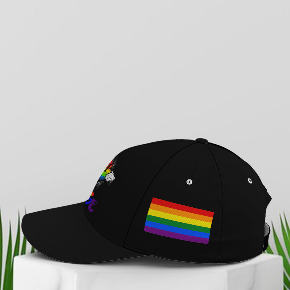 LGBT Love Is Love Hashtag Pride Black Baseball Cap Coolspod