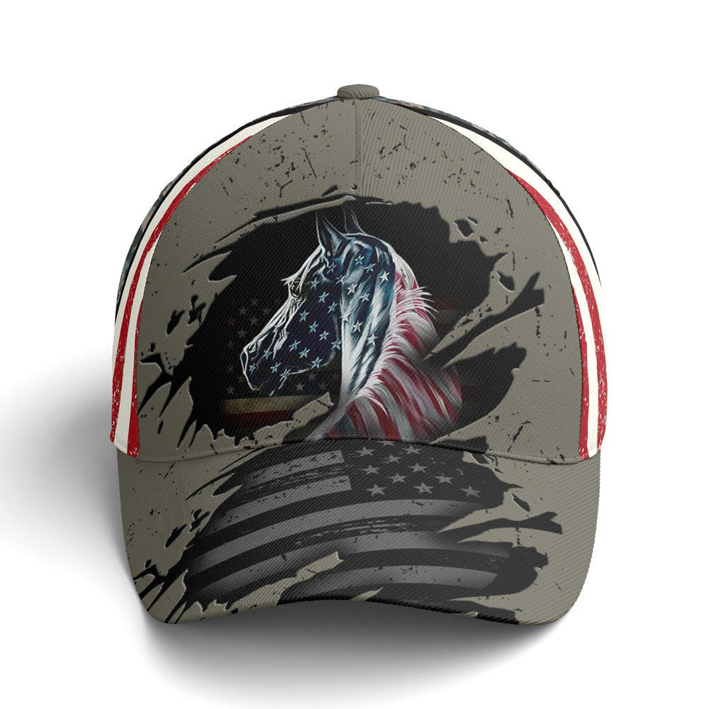 American Flag Patriot Horse Baseball Cap Coolspod