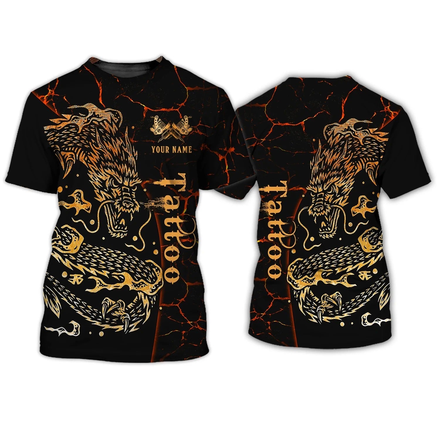 Personalized With Name Dragon Tattoo Tshirt/ Gift For Dragon Lover/ Dragon Shirt Tattoo Tee 3D