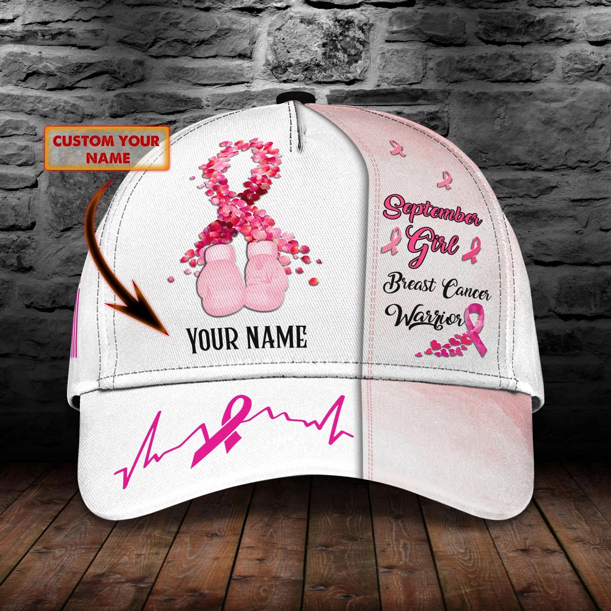 Custom Cap Hat For Breast Cancer Warrior Girl/ Cancer Awareness Cap hat