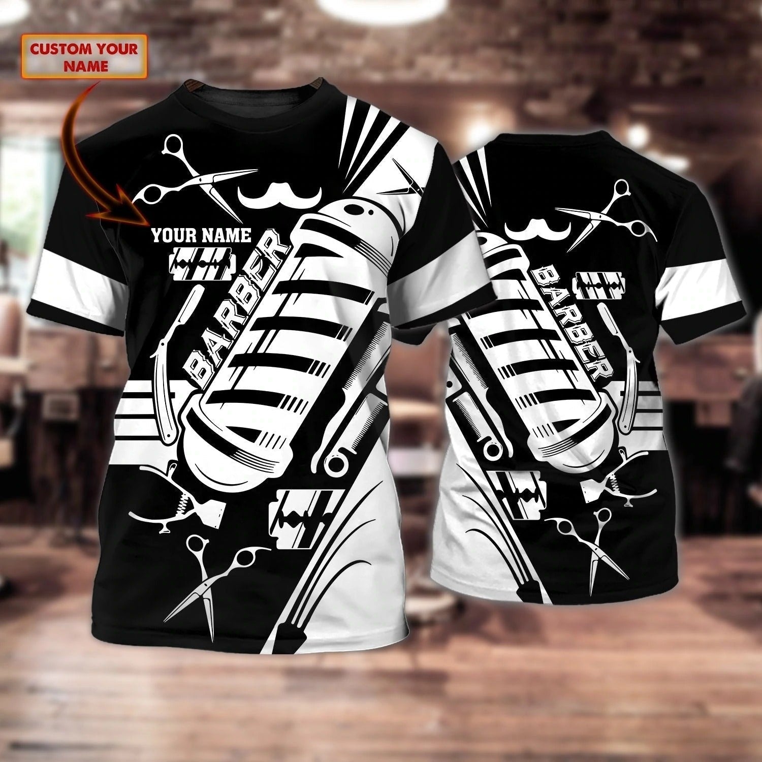 Customized  3D Sublimation Barber Shirts/ Barber Gift For Her/ Unisex 3D Barber Shirt/ Cool Barber Gifts