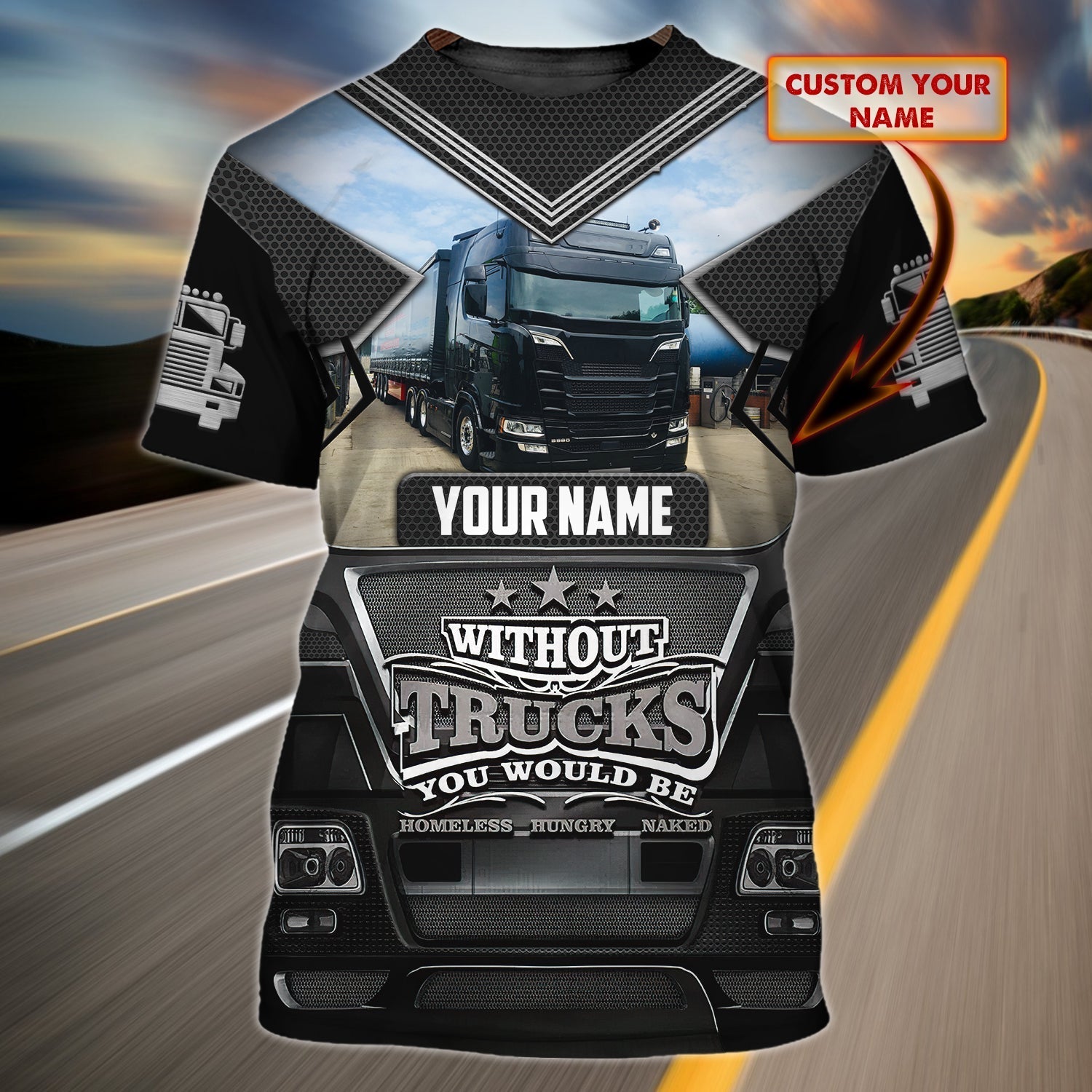 Customized Funny 3D All Over Print Trucker Shirt Truck Is Your Home Shirts