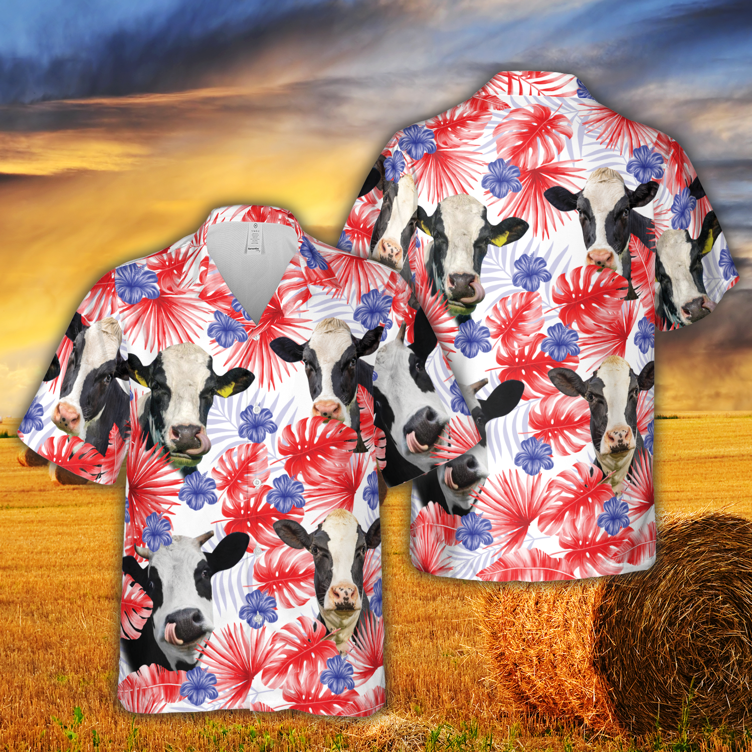 American Colors Holstein Friesian Cattle Hawaiian Shirt