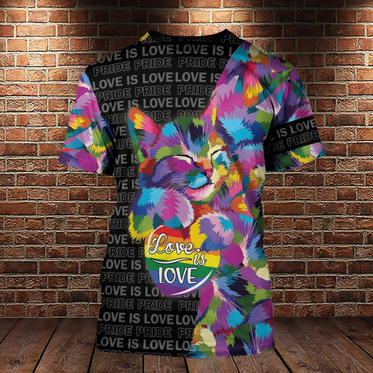 LGBT Cat T Shirt Love Is Love 3D All Over Printed Shirts For LGBT Community
