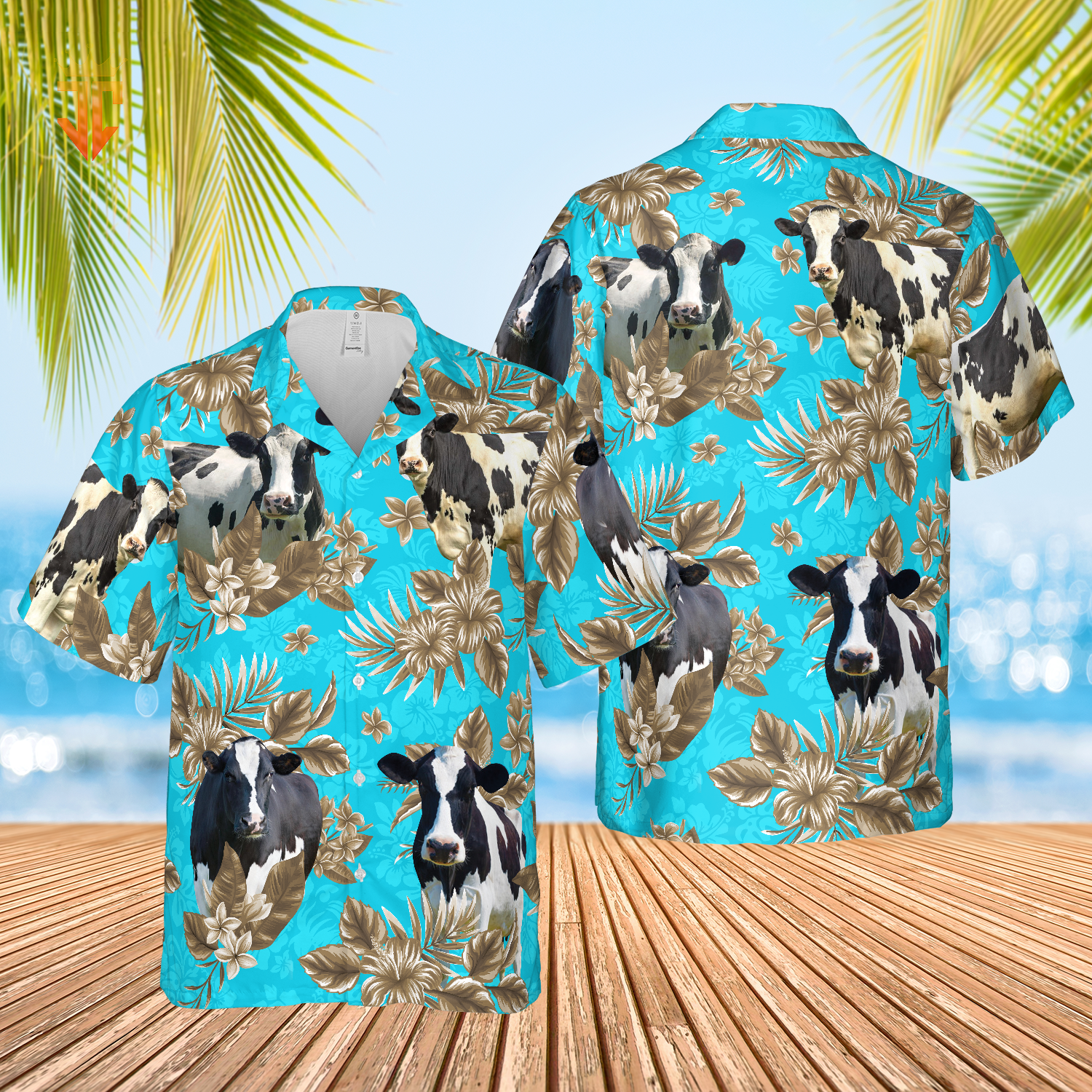 Holstein Friesian Cattle Lovers Aloha Pattern All Over Printed 3D Hawaiian Shirt