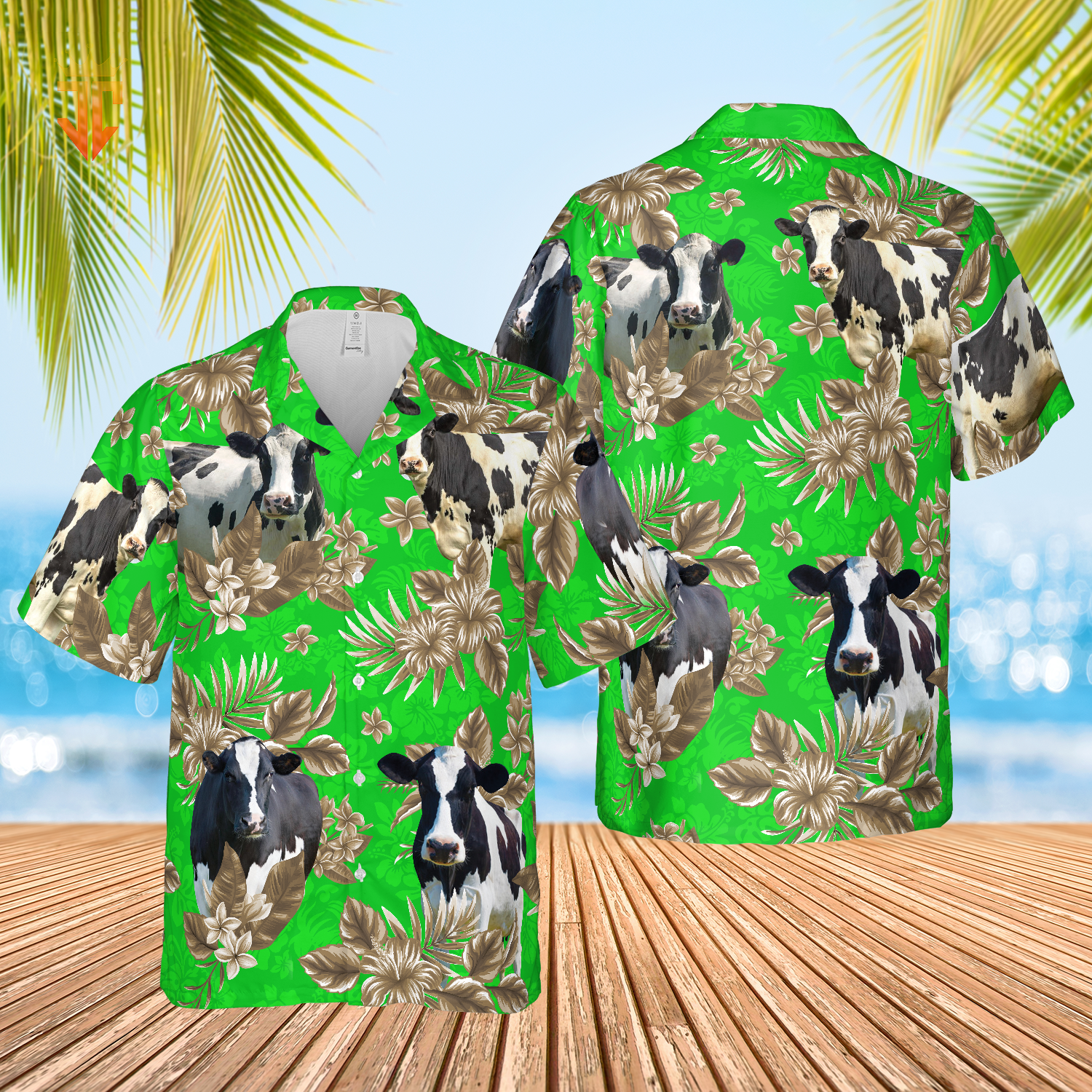 Holstein Friesian Cattle Lovers Aloha Pattern All Over Printed 3D Hawaiian Shirt