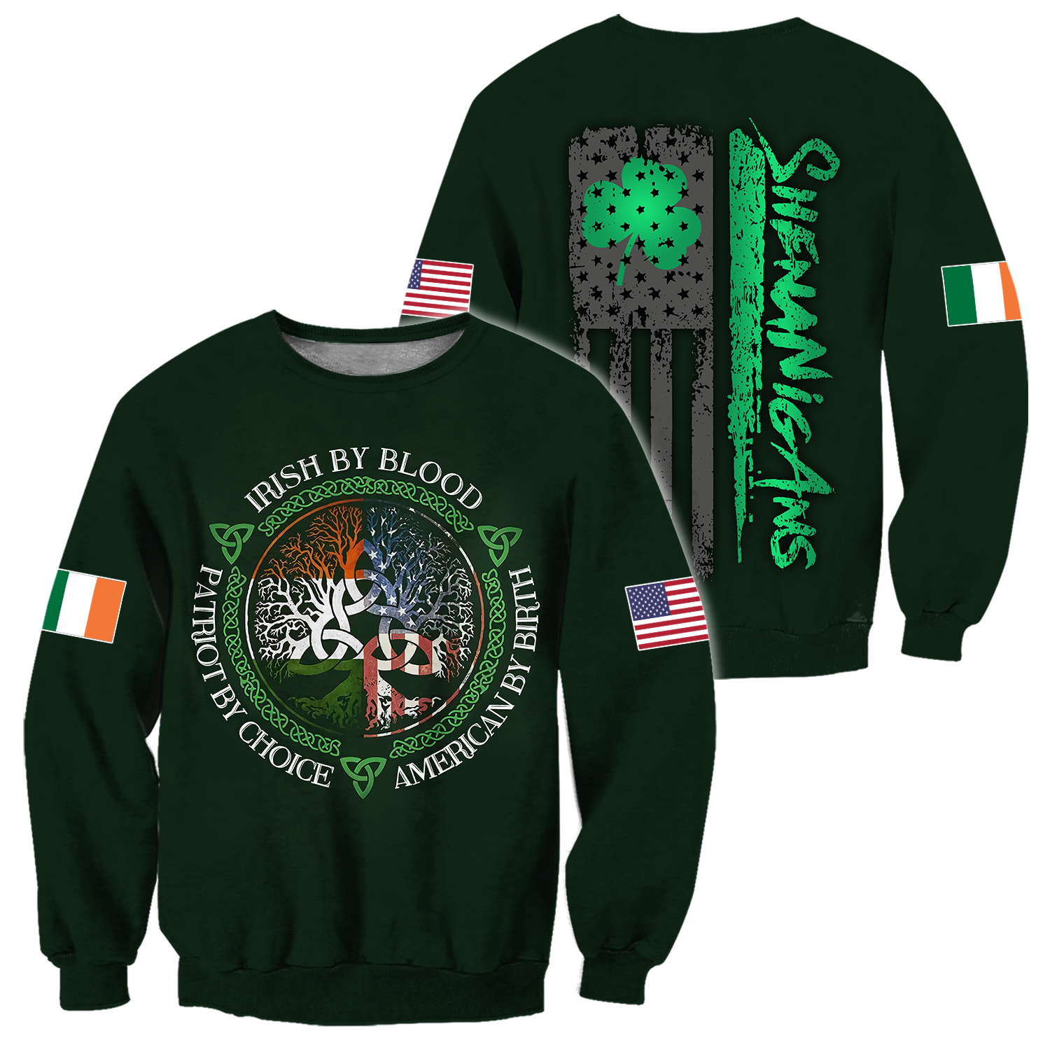 Irish By Blood American By Birth Patriot By Choice St.Patrick Day Hoodie Shirt for Men and Women